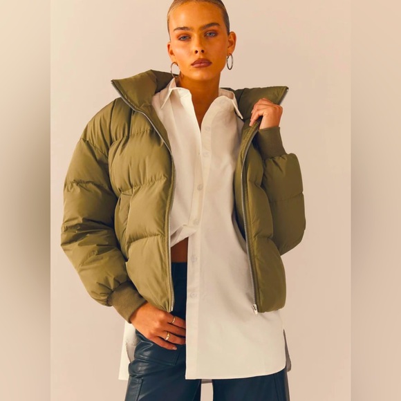 Peppermayo Avalanche Puffer Jacket | Moss Green - Picture 1 of 5